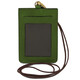 Leather badge holder Green