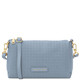 Dedalo Woven printed leather shoulder bag Light Blue