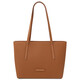 Dedalo Woven printed leather shopping bag Cognac