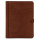 Adriano Leather document case with button closure Brown