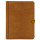 Adriano Leather document case with button closure Natural