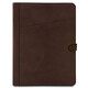 Adriano Leather document case with button closure Dark Brown