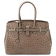 TL Bag Handbag in ostrich-print leather Taupe