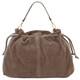 Allure Soft suede leather shopping bag Dark Taupe