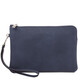 Will Leather clutch bag with handle Dark Blue