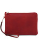 Will Leather clutch bag with handle Red