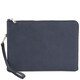 Giulio Maxi leather clutch with handle Dark Blue
