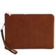 Giulio Maxi leather clutch with handle Brown