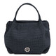 Nora Cocoon Suede leather handbag with croc print Dark Blue