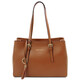 TL Bag Leather shoulder bag Cognac