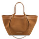 Soleil Suede leather shopping bag Cognac