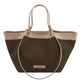 Soleil Suede leather shopping bag Light Taupe