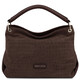 TL Bag Cocoon Suede leather shoulder bag with croc print Chocolate