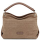 TL Bag Cocoon Suede leather shoulder bag with croc print Dark Taupe