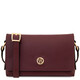 Biscuit Soft leather shoulder bag Bordeaux